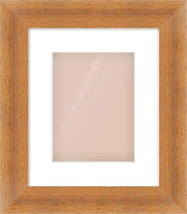 Antique Pine Flat Frame for 18 × 24cm artwork, with Smooth White Single Mount