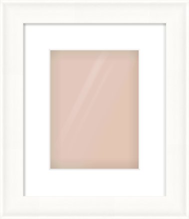 White Spoon Frame for 18 × 24cm artwork, with Smooth White Single Mount