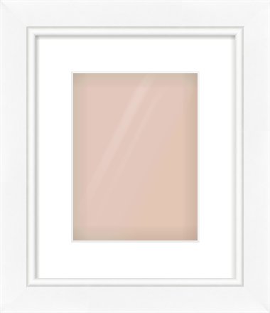 White Reverse Frame for 18 × 24cm artwork, with Smooth White Single Mount