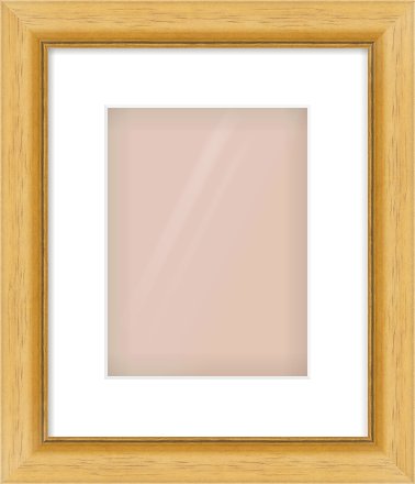 Natural Wood Reverse Frame for 18 × 24cm artwork, with Smooth White Single Mount