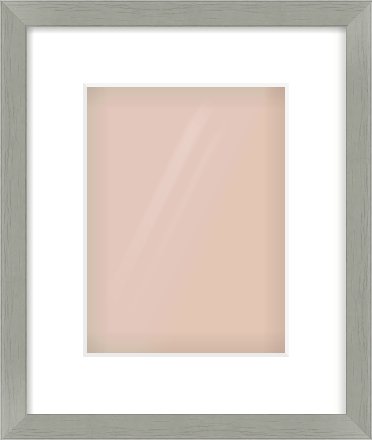 Pale Grey Flat Frame for 18 × 24cm artwork, with Smooth White Single Mount