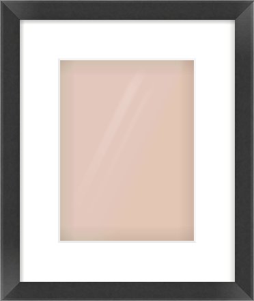 Black Flat Frame for 18 × 24cm artwork, with Smooth White Single Mount