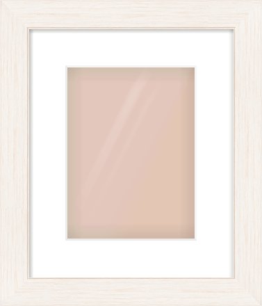 Ivory Driftwood Flat Frame for 18 × 24cm artwork, with Smooth White Single Mount