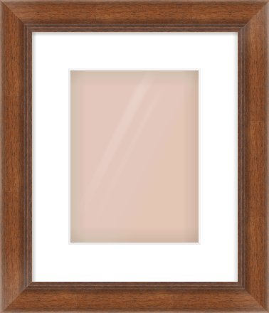Brown Flat Frame for 18 × 24cm artwork, with Smooth White Single Mount