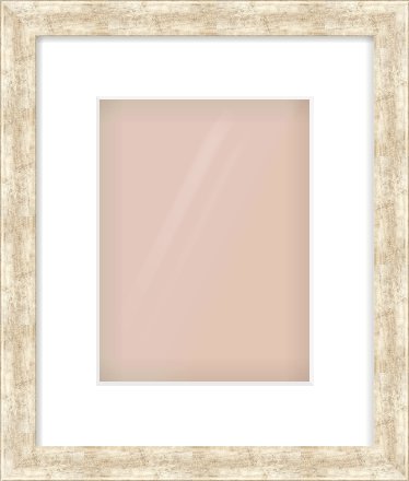 Silver Flat Frame for 18 × 24cm artwork, with Smooth White Single Mount