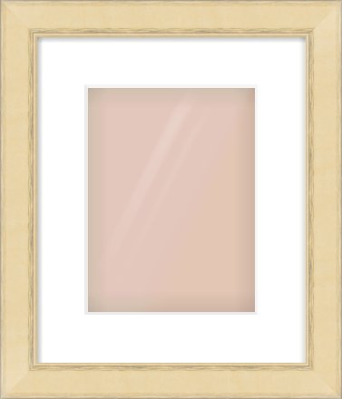 Gold Flat Frame for 18 × 24cm artwork, with Smooth White Single Mount