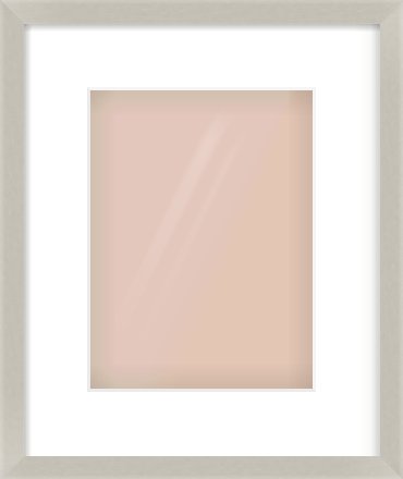 Grey Flat Frame for 18 × 24cm artwork, with Smooth White Single Mount