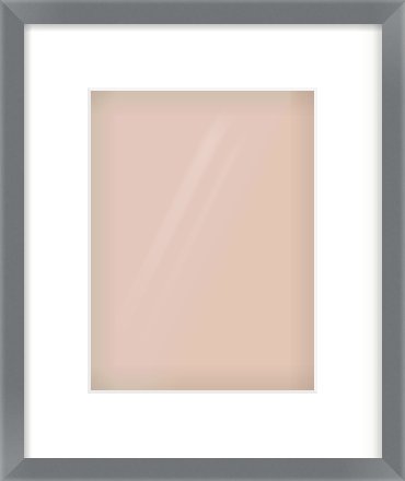 Grey Flat Frame for 18 × 24cm artwork, with Smooth White Single Mount