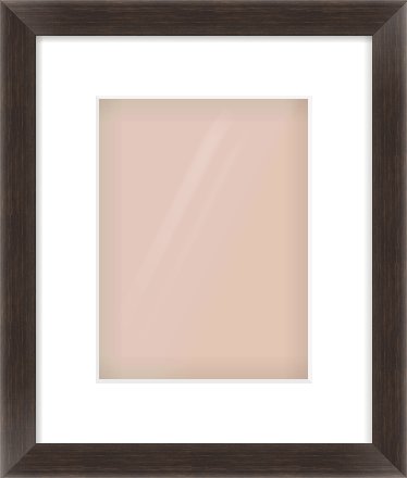 Brown Bevel Frame for 18 × 24cm artwork, with Smooth White Single Mount