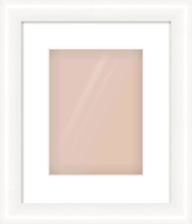 Gloss White Cushion Frame for 18 × 24cm artwork, with Smooth White Single Mount