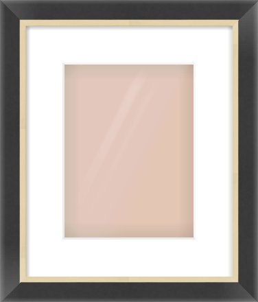 Black/Gold Flat Frame for 18 × 24cm artwork, with Smooth White Single Mount