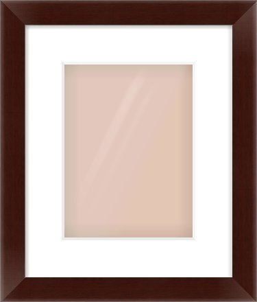 Brown Flat Frame for 18 × 24cm artwork, with Smooth White Single Mount