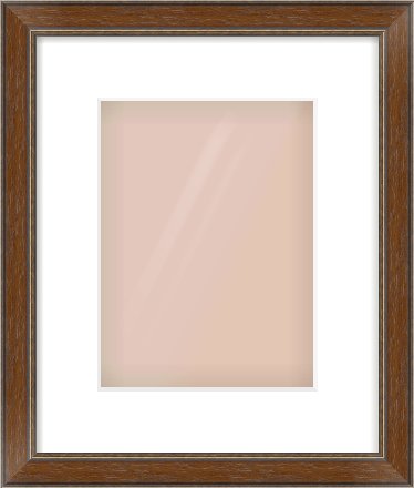 Walnut / Pewter Reverse Frame for 18 × 24cm artwork, with Smooth White Single Mount