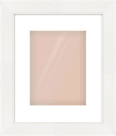 White Beveled Frame for 18 × 24cm artwork, with Smooth White Single Mount