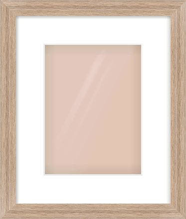 Light Walnut Flat Frame for 18 × 24cm artwork, with Smooth White Single Mount