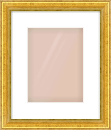 Gold Reverse Frame for 18 × 24cm artwork, with Smooth White Single Mount