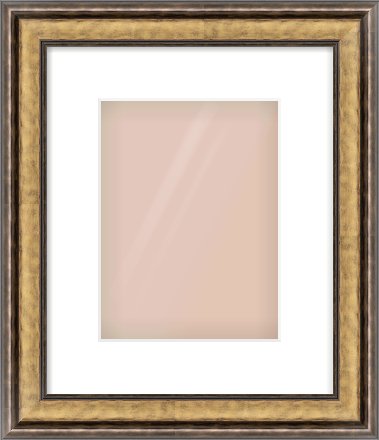 Gold Spoon Frame for 18 × 24cm artwork, with Smooth White Single Mount