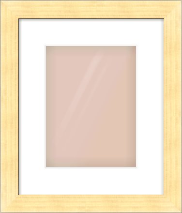 Gold Face, Black Sides Flat Frame for 18 × 24cm artwork, with Smooth White Single Mount
