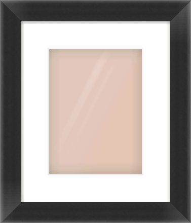 Black Cushioned Bevel Frame for 18 × 24cm artwork, with Smooth White Single Mount