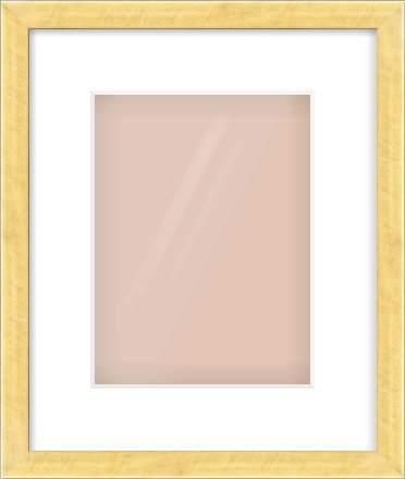 Brushed Gold with Black Sides Flat Frame for 18 × 24cm artwork, with Smooth White Single Mount