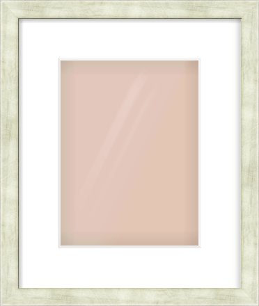 Champagne Flat Frame for 18 × 24cm artwork, with Smooth White Single Mount