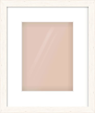 Ivory Flat Frame for 18 × 24cm artwork, with Smooth White Single Mount