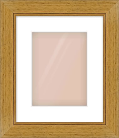 Gold Flat Frame for 18 × 24cm artwork, with Smooth White Single Mount