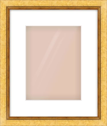 Gold Leaf Flat Frame for 18 × 24cm artwork, with Smooth White Single Mount