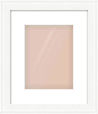 White Scoop Frame for 18 × 24cm artwork, with Smooth White Single Mount