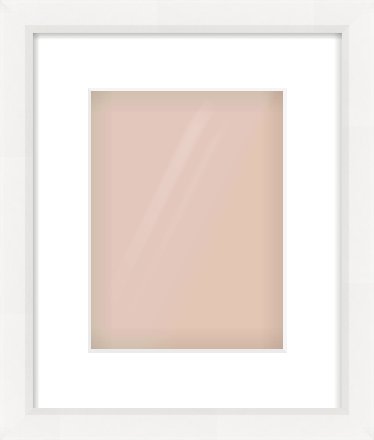 White Beveled Frame for 18 × 24cm artwork, with Smooth White Single Mount