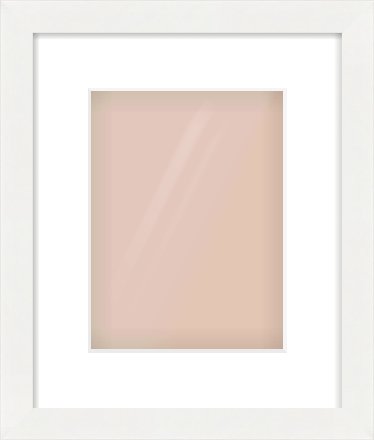 White Flat Frame for 18 × 24cm artwork, with Smooth White Single Mount
