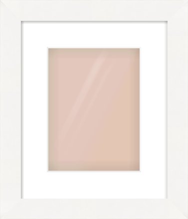 White Flat Frame for 18 × 24cm artwork, with Smooth White Single Mount