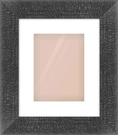 Carbon Flat Frame for 18 × 24cm artwork, with Smooth White Single Mount