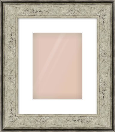 Silver Flat Frame for 18 × 24cm artwork, with Smooth White Single Mount