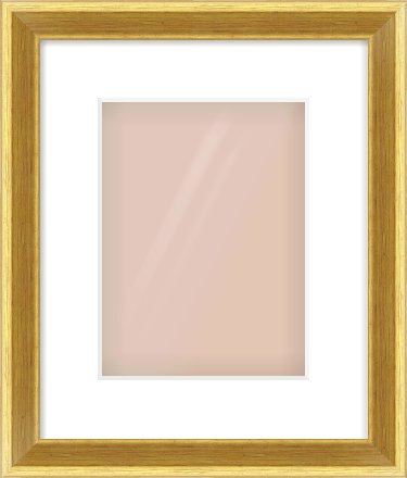 Gold Cushion Frame for 18 × 24cm artwork, with Smooth White Single Mount