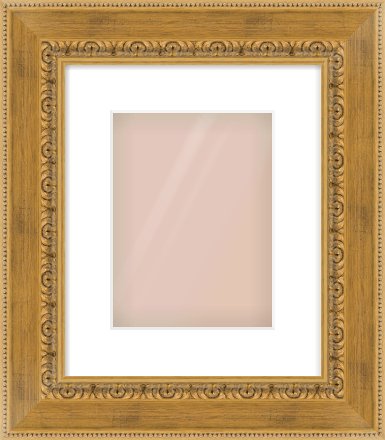 Gold Reverse Frame for 18 × 24cm artwork, with Smooth White Single Mount