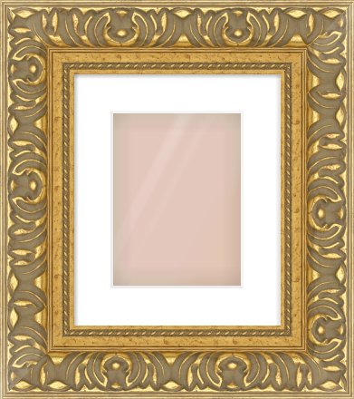 Gold Reverse Frame for 18 × 24cm artwork, with Smooth White Single Mount