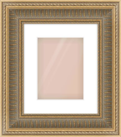 Gold Spoon Frame for 18 × 24cm artwork, with Smooth White Single Mount