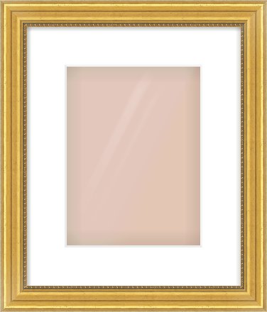 Gold Spoon Frame for 18 × 24cm artwork, with Smooth White Single Mount
