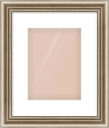 Silver Cushion Frame for 18 × 24cm artwork, with Smooth White Single Mount