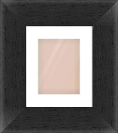 Black Flat Frame for 18 × 24cm artwork, with Smooth White Single Mount