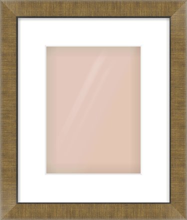 Bronze Flat Frame for 18 × 24cm artwork, with Smooth White Single Mount