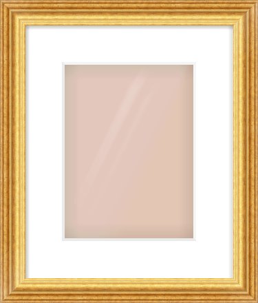 Gold Reverse Frame for 18 × 24cm artwork, with Smooth White Single Mount