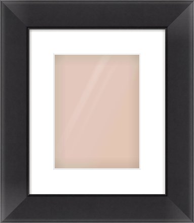 Black Flat Frame for 18 × 24cm artwork, with Smooth White Single Mount