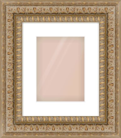 Gold Reverse Frame for 18 × 24cm artwork, with Smooth White Single Mount