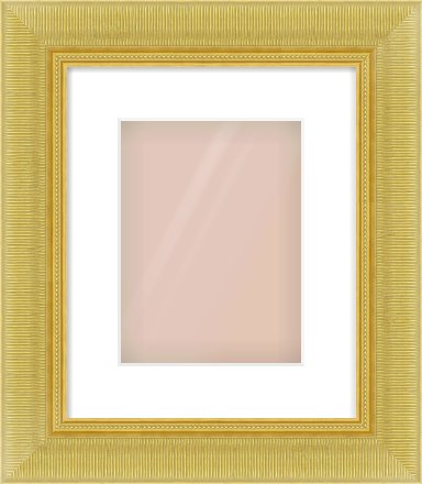 Gold Reverse Frame for 18 × 24cm artwork, with Smooth White Single Mount