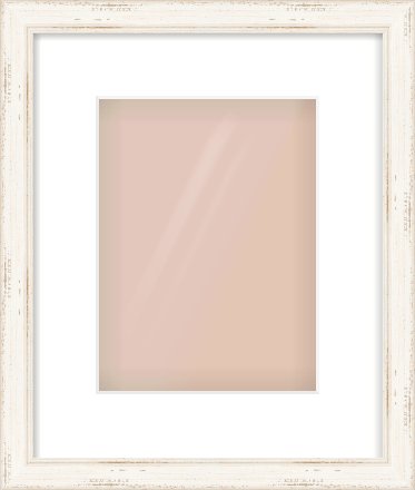 White Scoop Frame for 18 × 24cm artwork, with Smooth White Single Mount