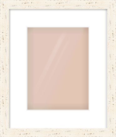 White Flat Frame for 18 × 24cm artwork, with Smooth White Single Mount