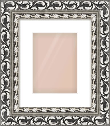 Silver Reverse Frame for 18 × 24cm artwork, with Smooth White Single Mount