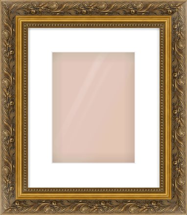 Gold Scoop Frame for 18 × 24cm artwork, with Smooth White Single Mount